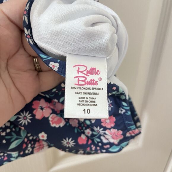 Rufflebutts Butterfly Sleeve One Piece Swimsuit Moonlit Meadow Girls Size 10 - Picture 9 of 14